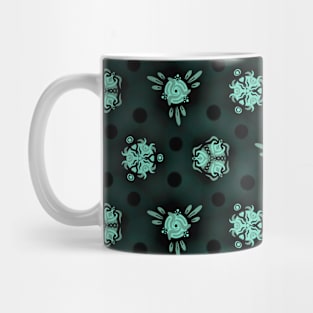 Tribal Teal Feather Pattern Mug